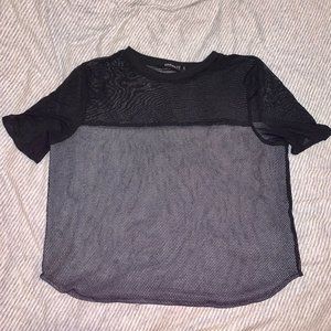 Black and White Mesh T-Shirt